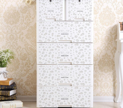 Storage cabinet drawer type plastic printing pastoral lockers