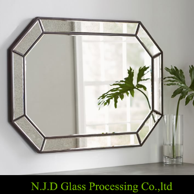 Wooden living room decorative wall mirror