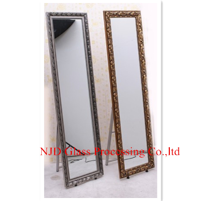 Wooden frame standing floor mirror vanity mirror
