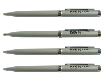 logo brand custom printed metal ballpoint pen for hotel use