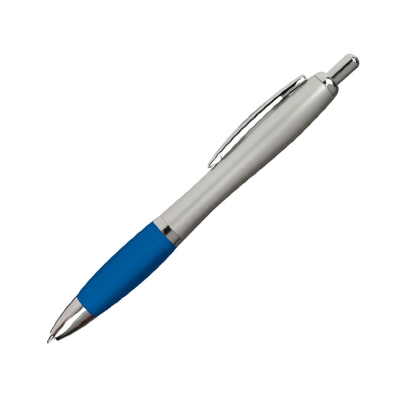 silver barrel contour advertising push plastic ball pen