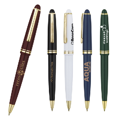 hotel & resort use logo brand printed plastic click ballpoint pen