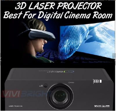 laser projector Outdoor Building Advertising Projector,vivibright PRF9500,10000 ansi lumens DLP projector,LAMP FREE with 3D