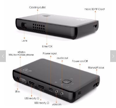 android Pico projector,vivibright GP1S Built in battery micro projector for Kindergarten interactive game,Small conference room