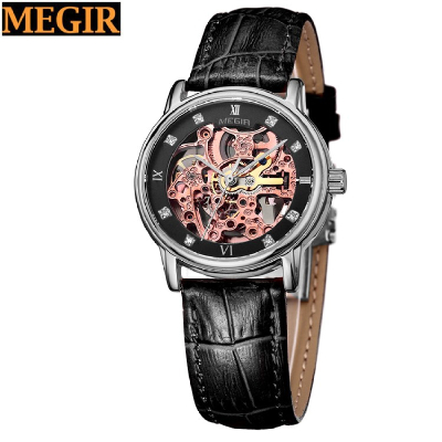 Japan skeleton movement simple fashion watches girls latest watches design for ladies