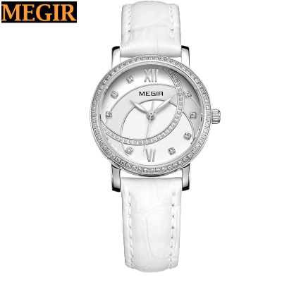 luxury gold shining diamond watches ladies women wrist facny watch from Megir factory