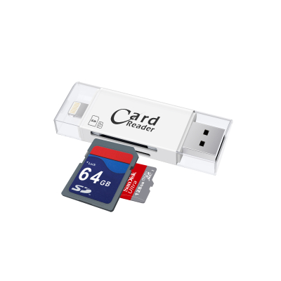 Promotion all in one card reader plastic USB 3.0 tf sd card reader for iphone pc