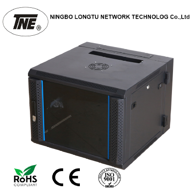 6U cabinet 9U cabinet wall mounted with hinged swing out double section