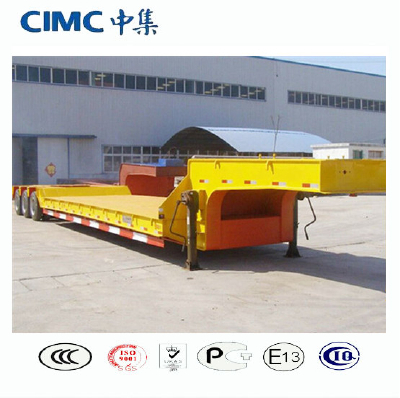 CIMC 3 Axles 60tons Low Bed Semi Trailer Transportation Use Low Price