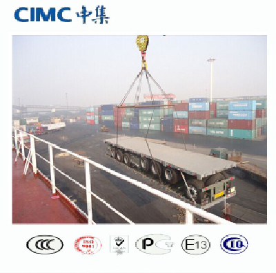 CIMC 3 Axles 20ft 40ft Container Flatbed Semi Trailer Low Price