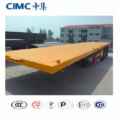 CIMC 3 Axles 40ton Container Flatbed Semi Trailer Low Price