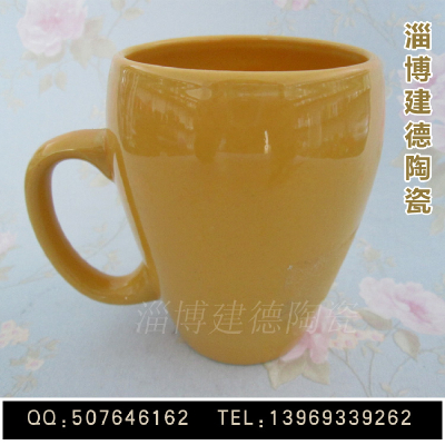 The production of ceramic glaze ceramic mug cup yellow glaze promotionaladvertising gift cup can be customized logo