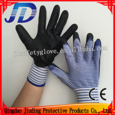 China Wholesale Knitted Nylon Liner Nitrile Coated Protective GlovesForGarden And Construction