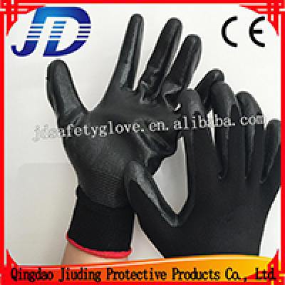 China Direct Import Black Nylon Half Coated Garden Nitrile GlovesForSafety Product