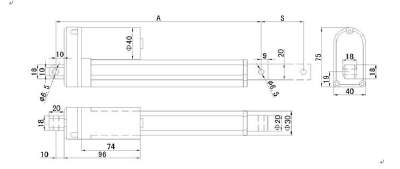 12 Inch high power 100mm/s motor Linear Actuator for electrical equipment