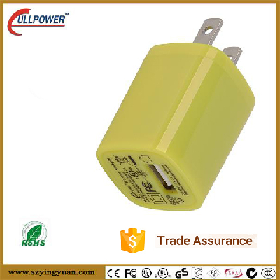 UL FCC certification 120V/230V AC to 5V 1A Power Adapter