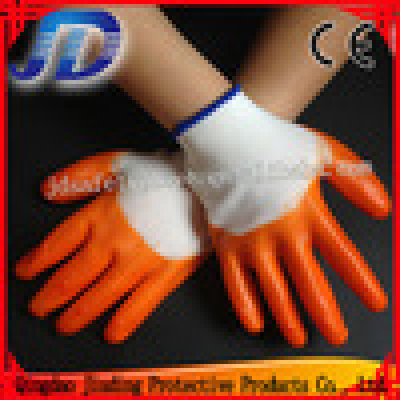 Cheap nylon knitted pvc gloves for construction