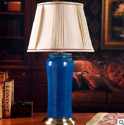 Noble factory supplied blue antique Table lamp for weddings with shadow