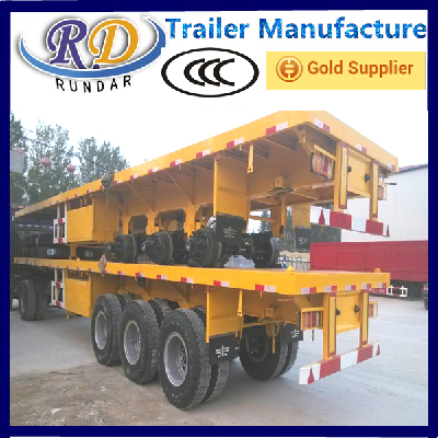 Hot Sell 3Axles Flatbed Container Semi-trailer for Sale