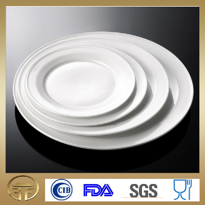 Hotel porcelain round flat dinner plate forwholesale,Elegantwhiteceramicround plate 7.5inch~12.5inch