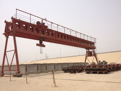 MG80t double girder gantry cranes in precast yard