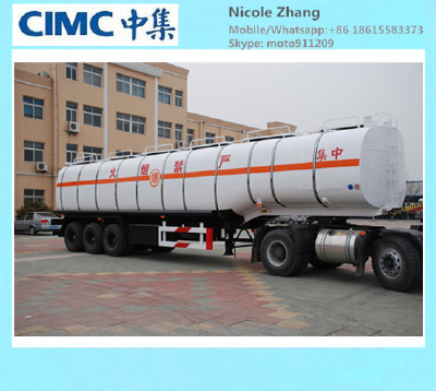 CIMC 3 Axles 42000L Aluminium Fuel Tanker Semi Trailer