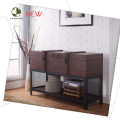 2016 unique design stainless steel wooden movable bookshelf