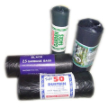 HDPE recycled black garbage bags on roll