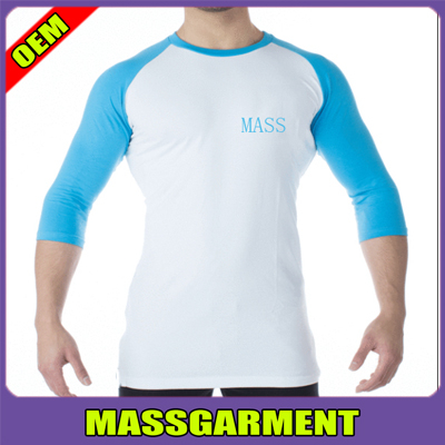 Mass Gym 3/4 sleeve performance tapered fit fitness t shirt