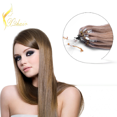 7A Grade Fashion Keratin Fusion Loop Tip Hair 100% Cheap Indian RemyMicro Loop Ring Human Hair Extension 1g