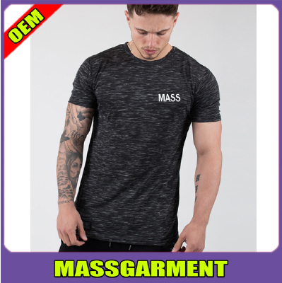 Custom LOGO FITNESS wear Grey Slub t shirts for men