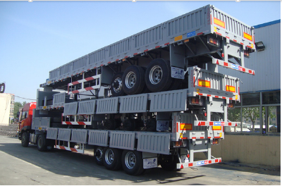CIMC Triangle Tyre/BPW Axle Dropside Flatbed Semi Trailer on sale