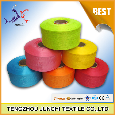 Junchi dyed color high tenacity multifilament pp yarn twisted