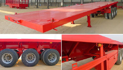 china 3 axles 40ft container semi trailer widely used new conditionlowflatbed container semi-trailer for transport
