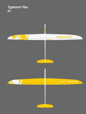 3m Typhoon electric or slope rc glider of RCRCM