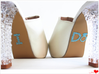 clear rhinestone I DO sticker for wedding shoes