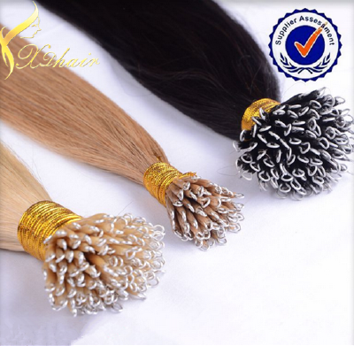 2016 Wholesale Vrigin Remy Human Nano Ring Hair Extension Double DrawnQuality Pre-bonded Keratin Human Hair Extension