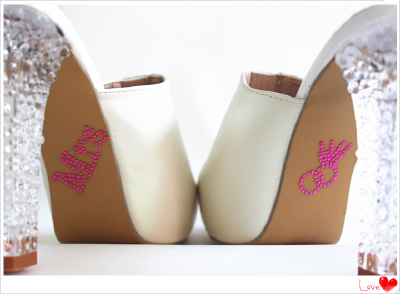 clear rhinestone I DO sticker for wedding shoes