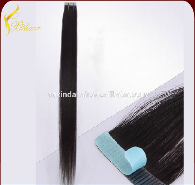 Natural looking black human hair extension,pu tape hair for black women