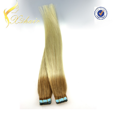 ombre pu tape weft hair extension,T color two tone PU skin weft,wholesale ombre brazilian remy tape in hair extension