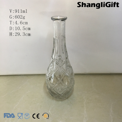 Long Clear Glass Vase Home Decoration Chinese Glassware Supplier