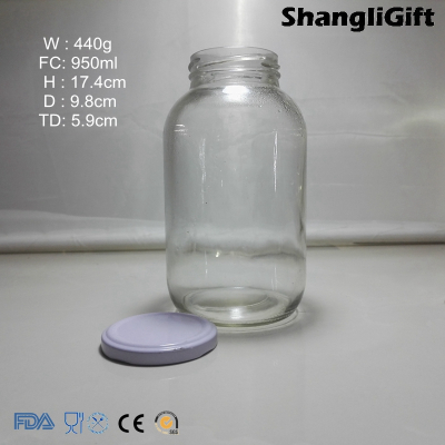 Cylinder Glass Jar With Screw Cap Hot Sale 2016 Food Jar