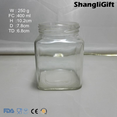 Square Glass Jar Food Jar With Tin Lid