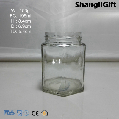 Hot Selling Hexagon Glass Jar Food Jar With Tin Lid