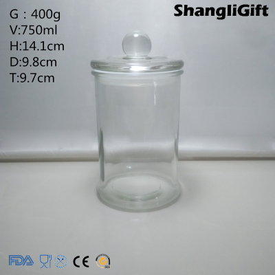 Hot Selling Round Coffee Jar Glass Tea Jar Food Jar With Tin Lid