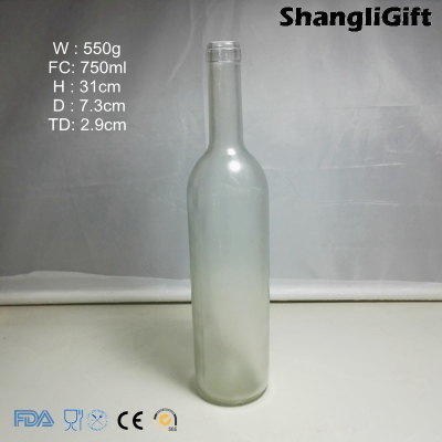 750ml Wine Bottle With Cork Promotion Frost Glass Bottle