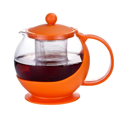 simple style glass teapot with infuser