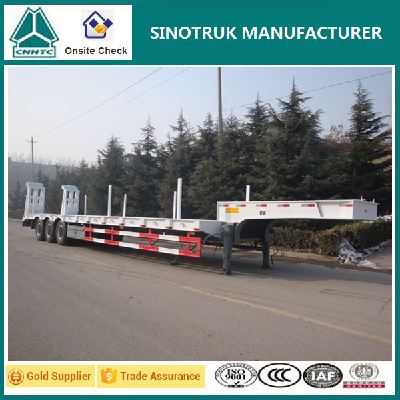 3 axle 50ton payload low bed semi trailer for machine transport