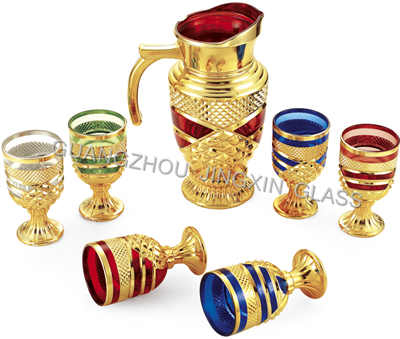 High level 7pcs glass cup set for drinkware