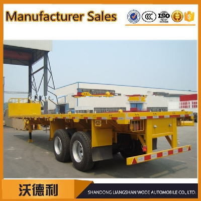 China high- quality 40ft two-axle flatbed semi trailer container semitrailer